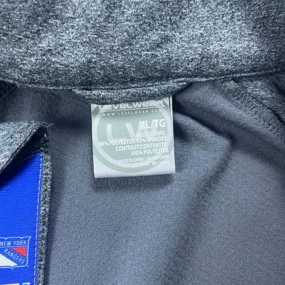 Levelwear Jacket Womens XL New York Rangers Full Zip NHL Gray Sleeve Pocket - Picture 4 of 7